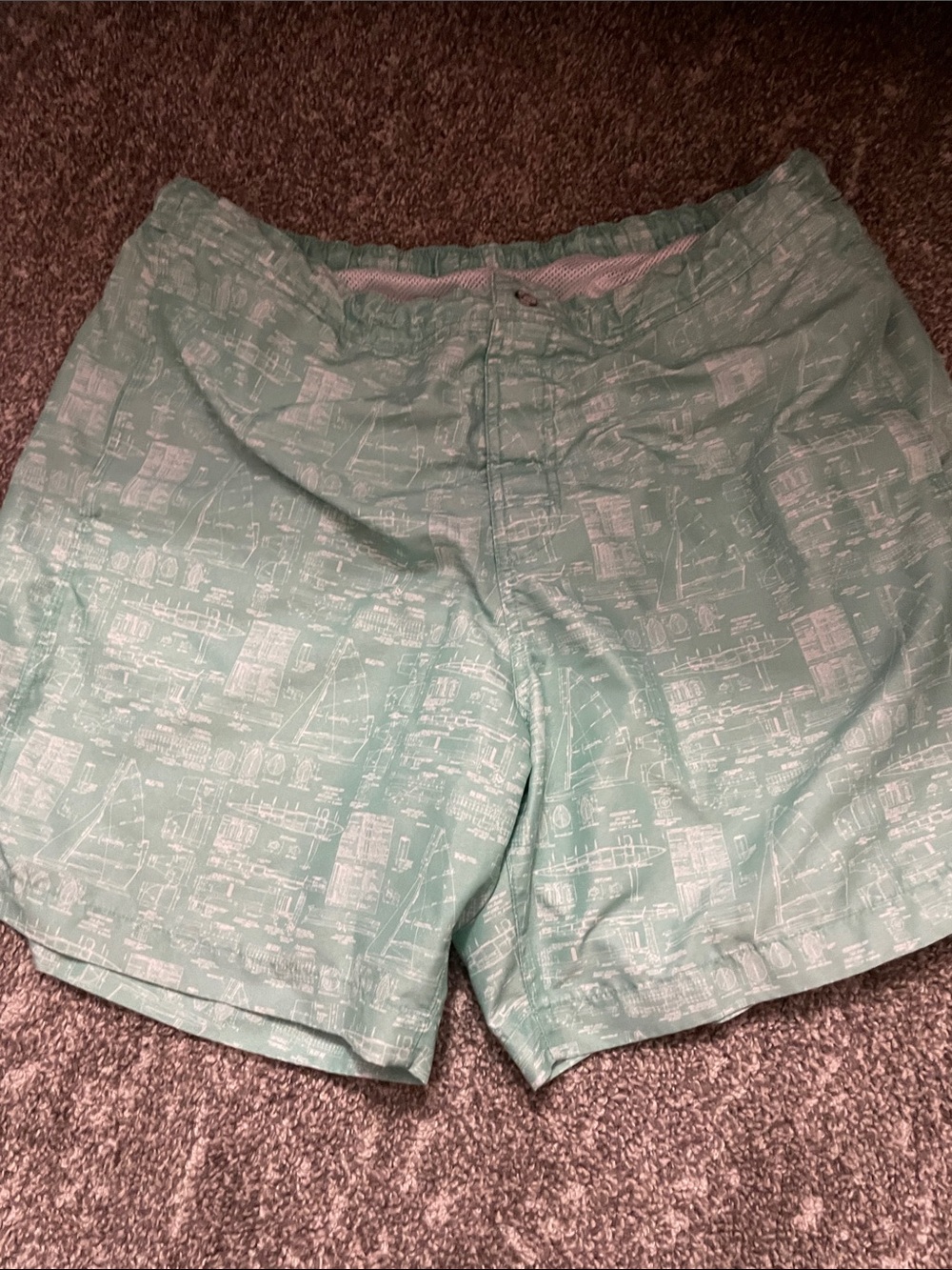 Southern Tide Mint Green Nautical Print Athletic Shorts